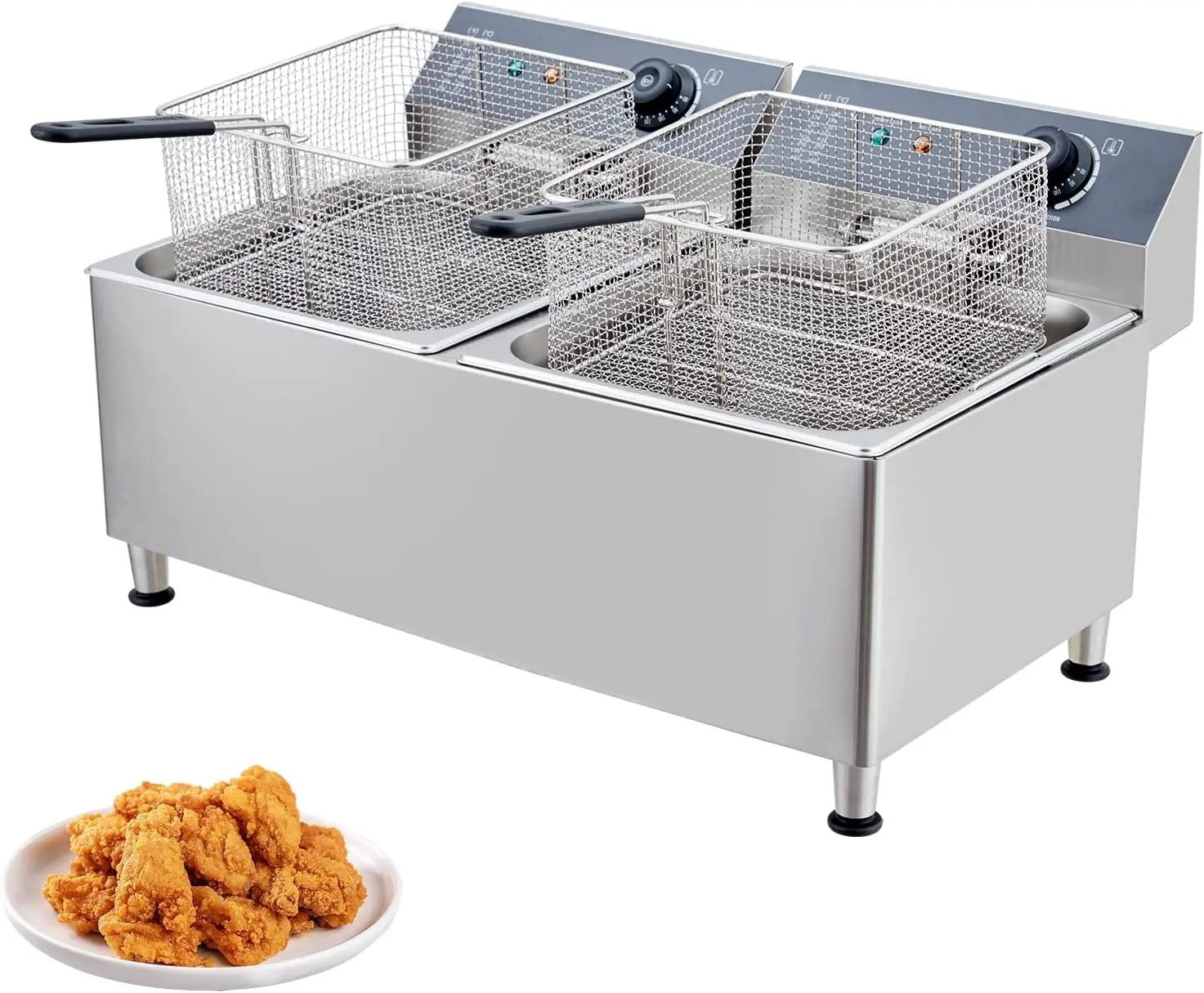 Deep Fryer Stainless - Friggitrice Elettrica Commerciale da 23,2 Quarti,