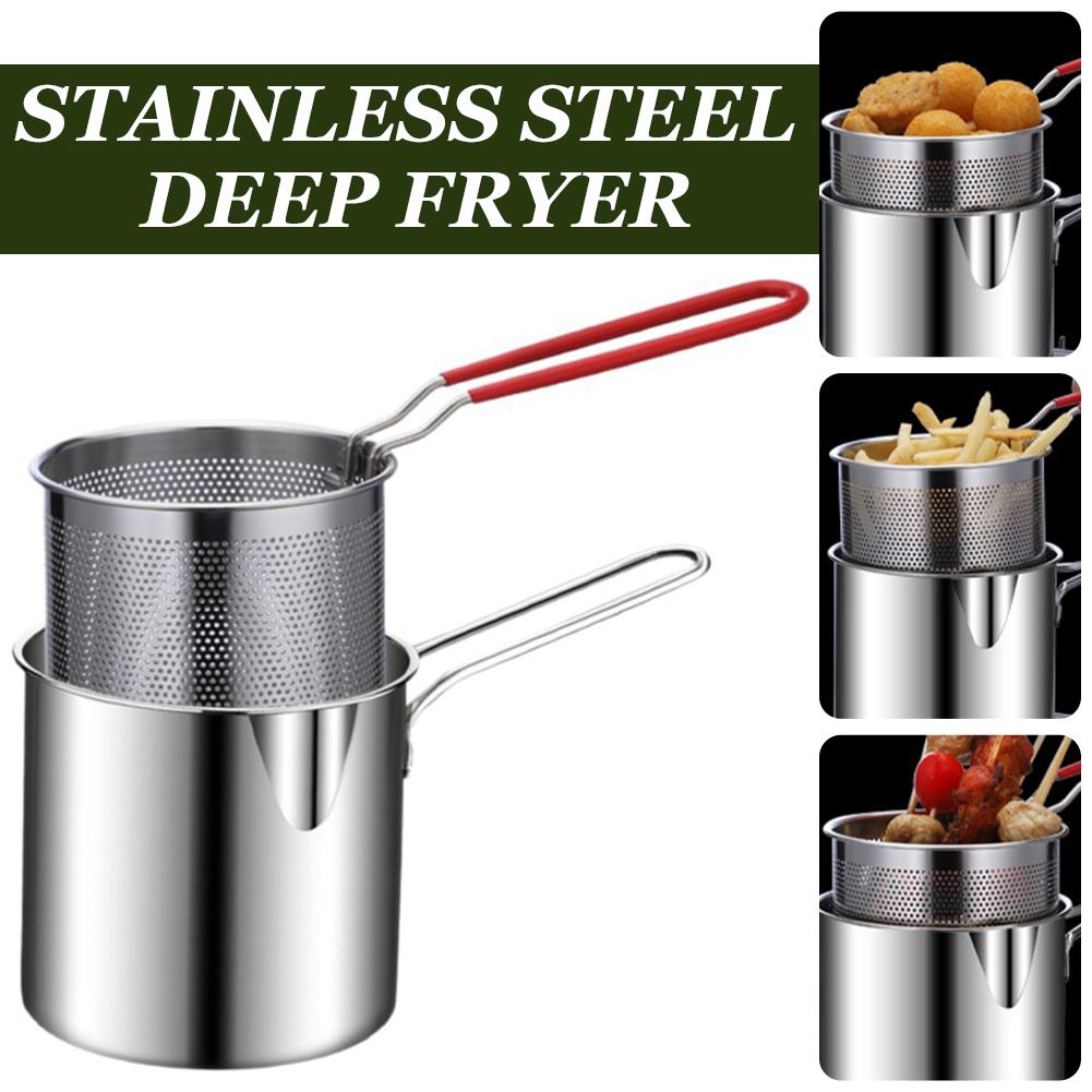 Deep Fryer Stainless - Set di Pentole per Frittura Profonda